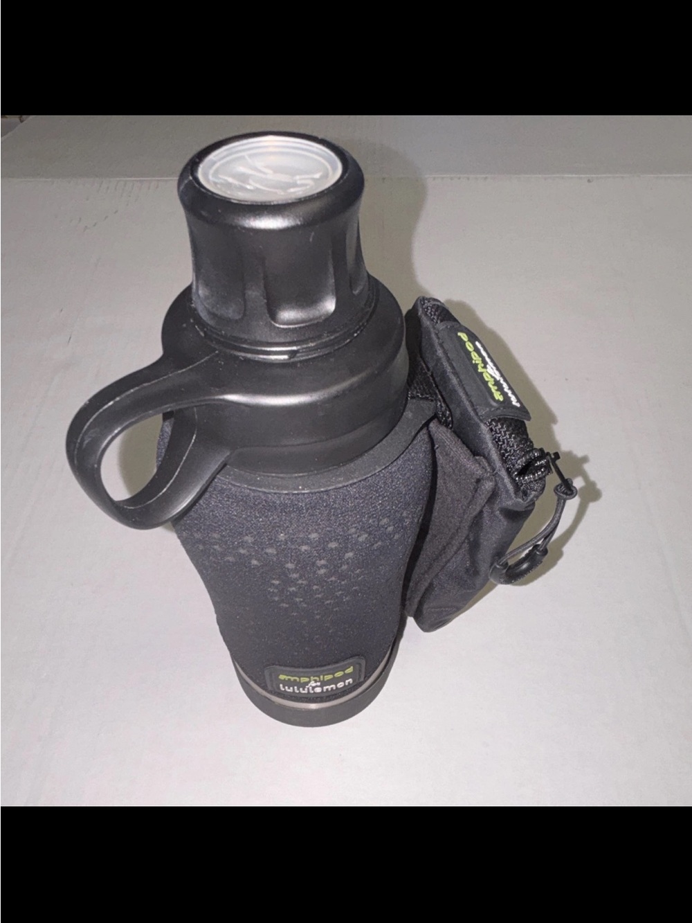 lululemon athletica Black Insulated Bottle with Zipper Pouch
